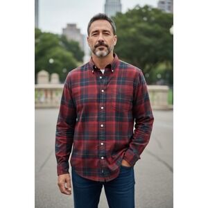 Ralph Lauren Men's L Plaid Flannel Button Down Shirt Classic Preppy